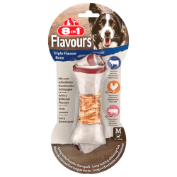 8in1 Flavours M trigubo skonio kaulas vidutinių veislių šunims, 1 vnt.