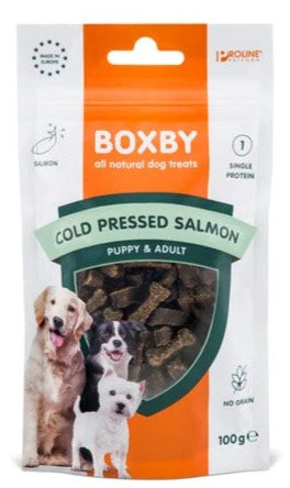 Boxby Cold Pressed kauliukai su lašiša 100g