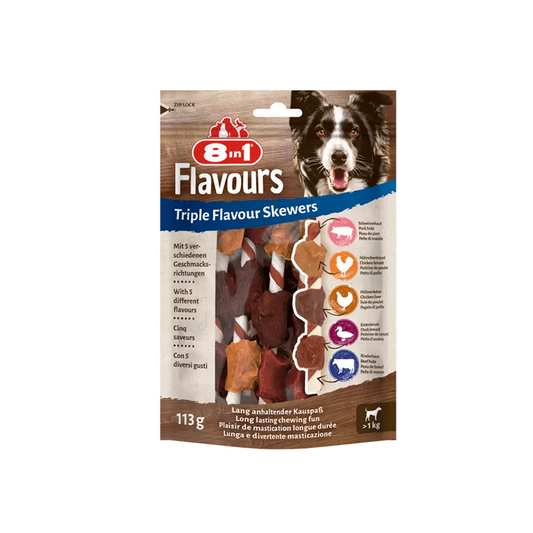 8in1 Flavours Trigubo skonio iešmeliai šunims, 6 vnt.