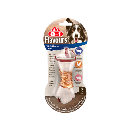 8in1 Flavours S trigubo skonio kaulas mažų veislių šunims, 1 vnt.