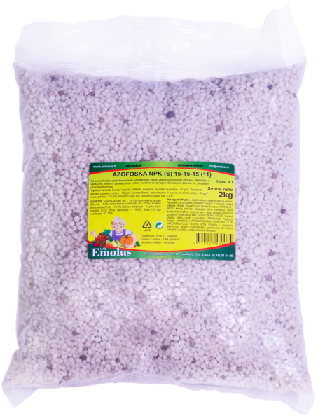 TRĄŠOS AZOFOSKA NPK 15-15-15 , 2 kg