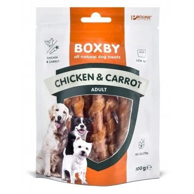 Boxby vištienos ir morkų lazdelės 100g