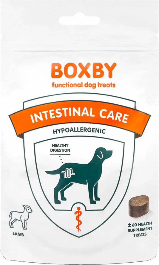 Boxby Intestinal Care –  hipoalerginiai funkciniai skanėstai šunims, 100g