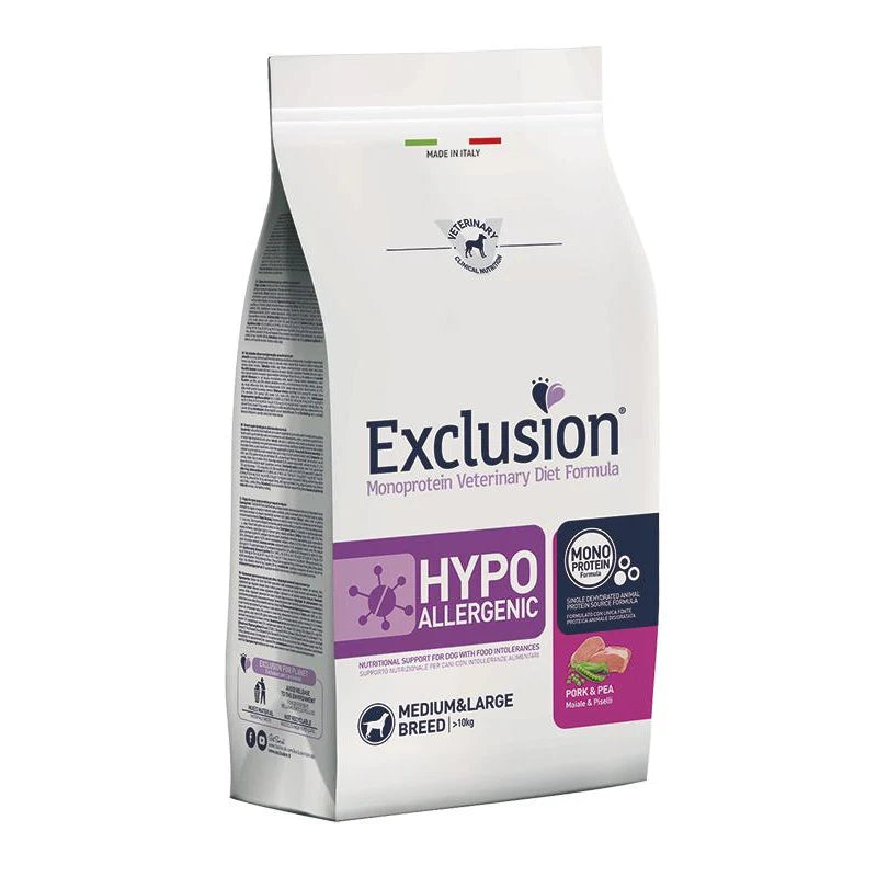 Exclusion Hypoallergenic M/M su kiauliena ir žirniais, 2 kg