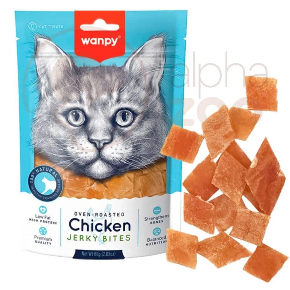 Wanpy Jerky bites skanėstai katės, vištienos kąsneliai, 80 g